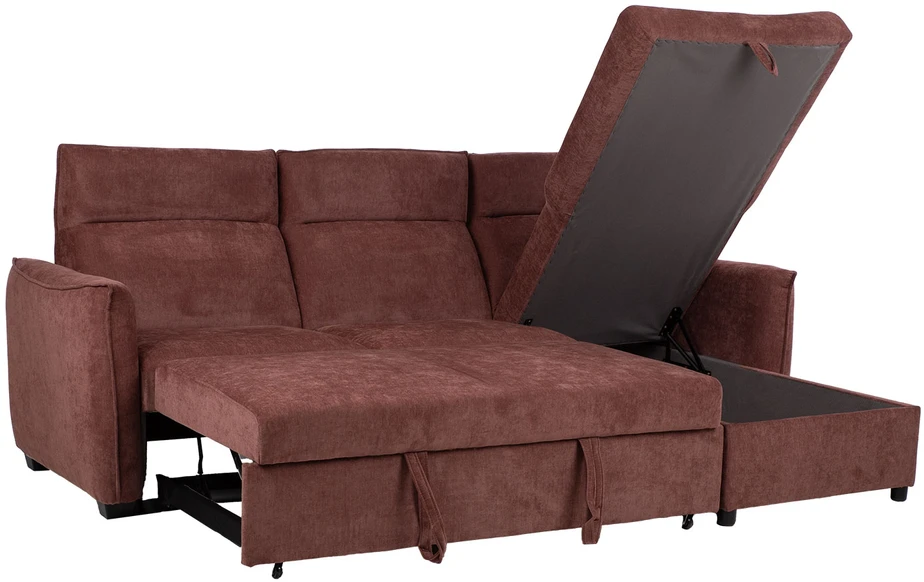 Kampinė sofa-lova „SCALA“, tamsiai rožinė
