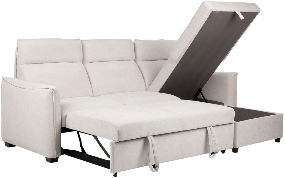 Kampinė sofa-lova „SCALA“, šviesiai pilkos spalvos