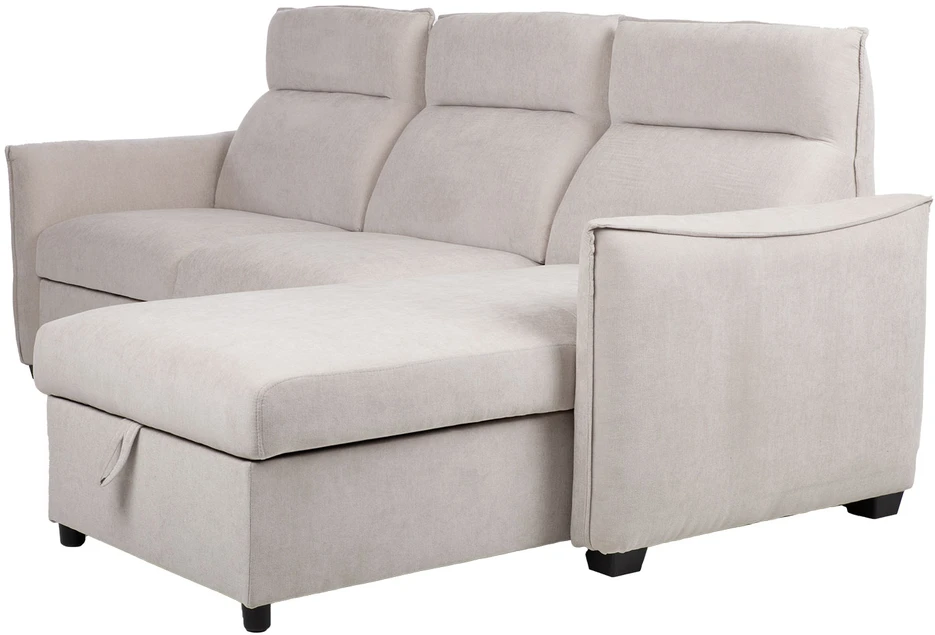 Kampinė sofa-lova „SCALA“, šviesiai pilkos spalvos