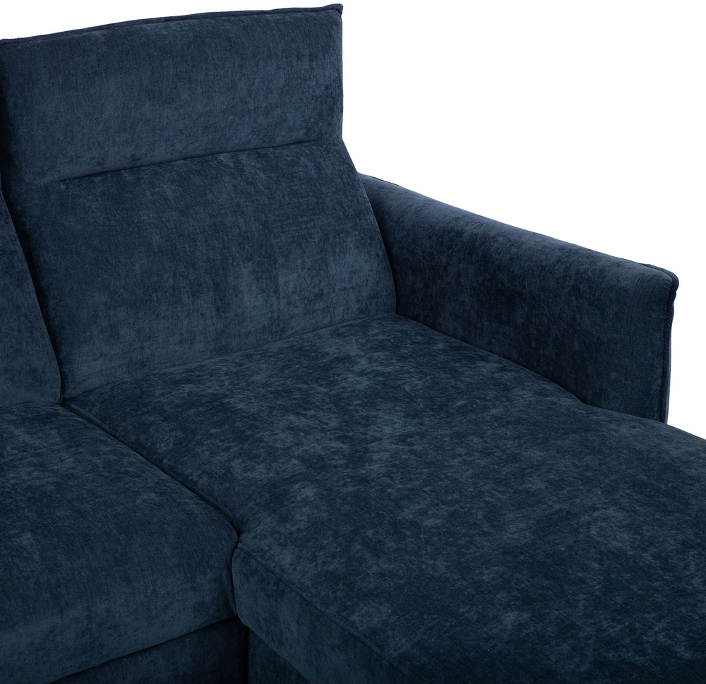 Kampinė miegamoji sofa „SCALA“, mėlyna