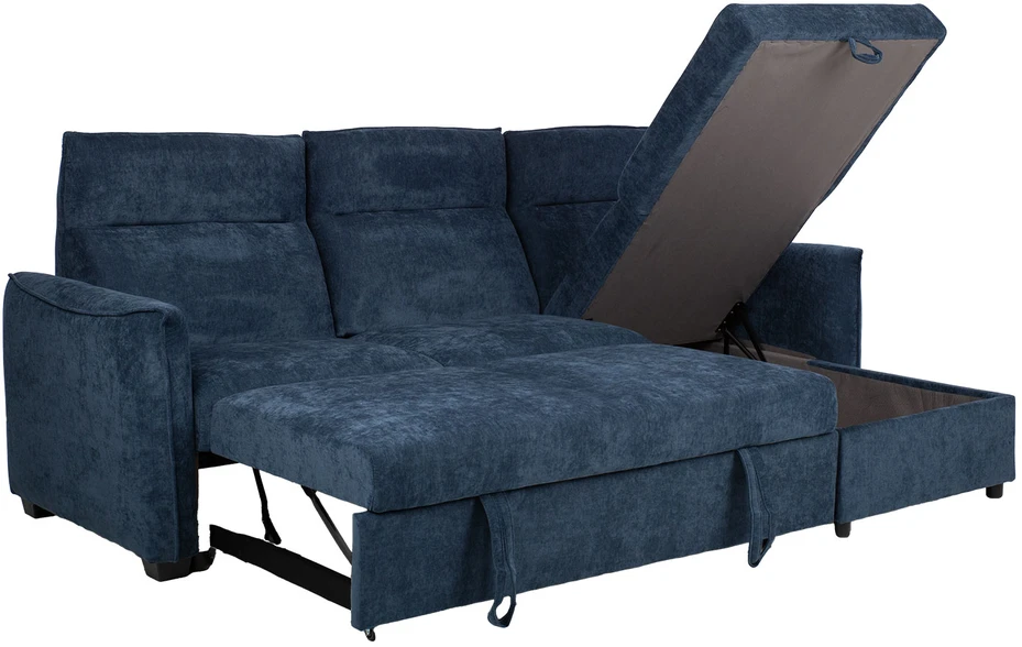 Kampinė miegamoji sofa „SCALA“, mėlyna