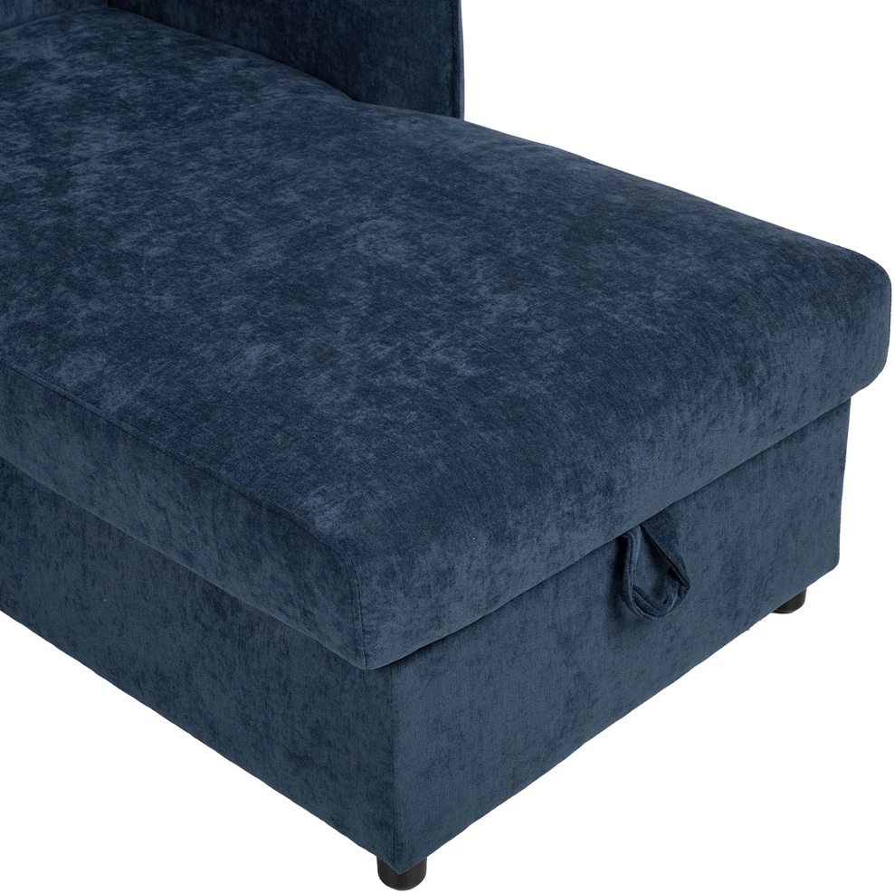 Kampinė miegamoji sofa „SCALA“, mėlyna