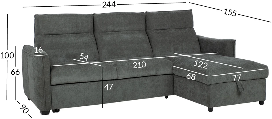 Kampinė sofa-lova „SCALA“, alyvuogių žalios spalvos
