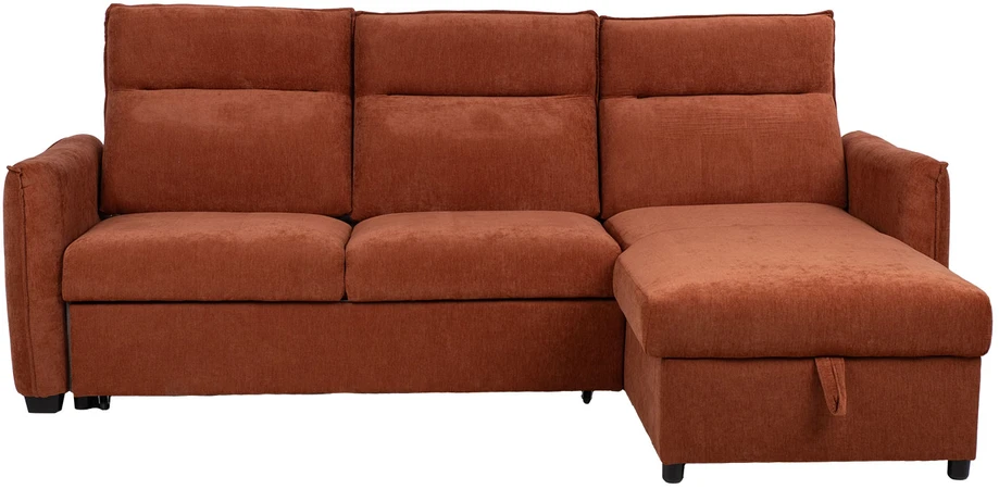 Kampinė sofa-lova „SCALA“, rusvos rudos spalvos