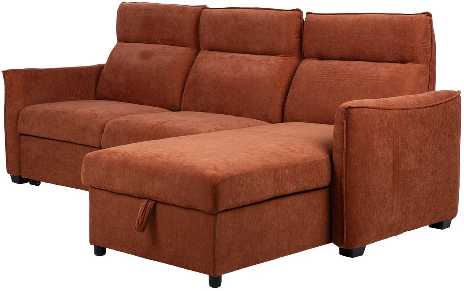 Kampinė sofa-lova „SCALA“, rusvos rudos spalvos