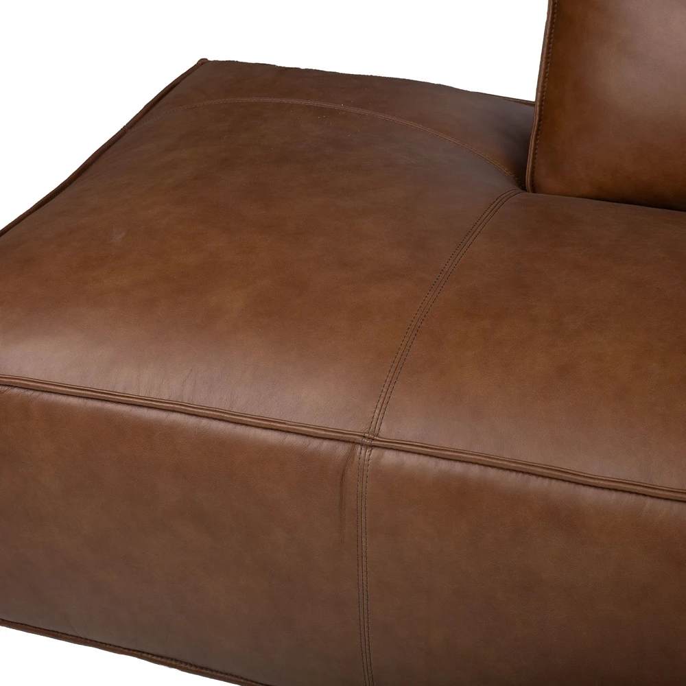 Lova Kampinė sofa „BURTON RC“ iš rudos odos