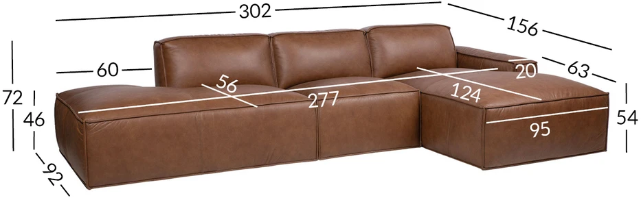 Lova Kampinė sofa „BURTON RC“ iš rudos odos