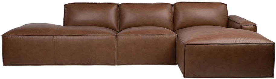 Lova Kampinė sofa „BURTON RC“ iš rudos odos
