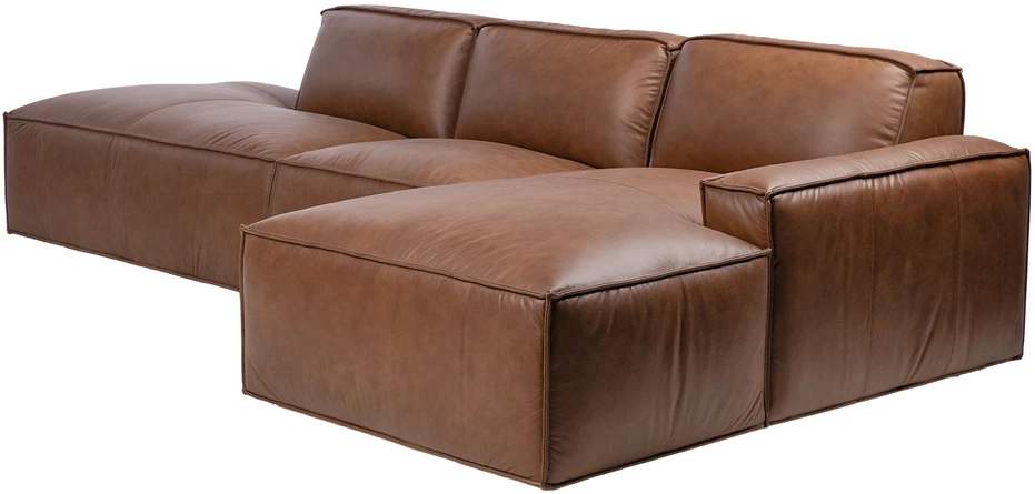 Lova Kampinė sofa „BURTON RC“ iš rudos odos