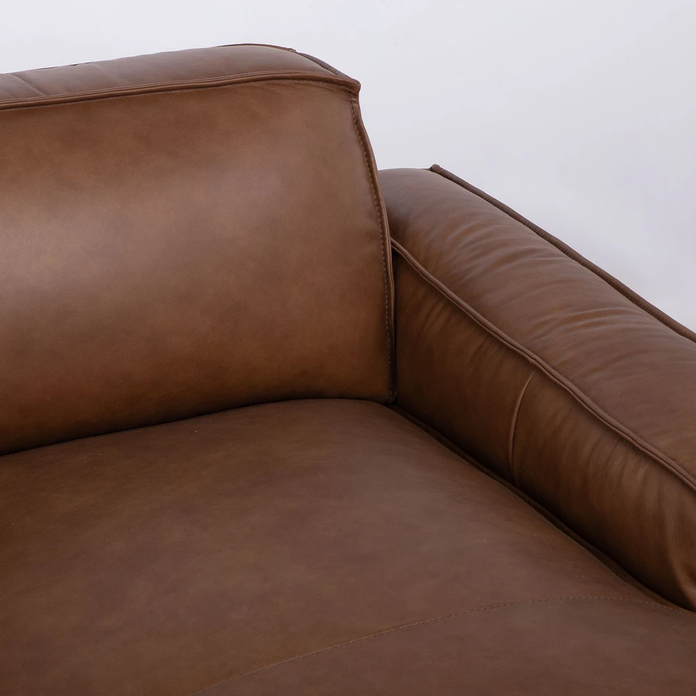 Lova Kampinė sofa „BURTON RC“ iš rudos odos