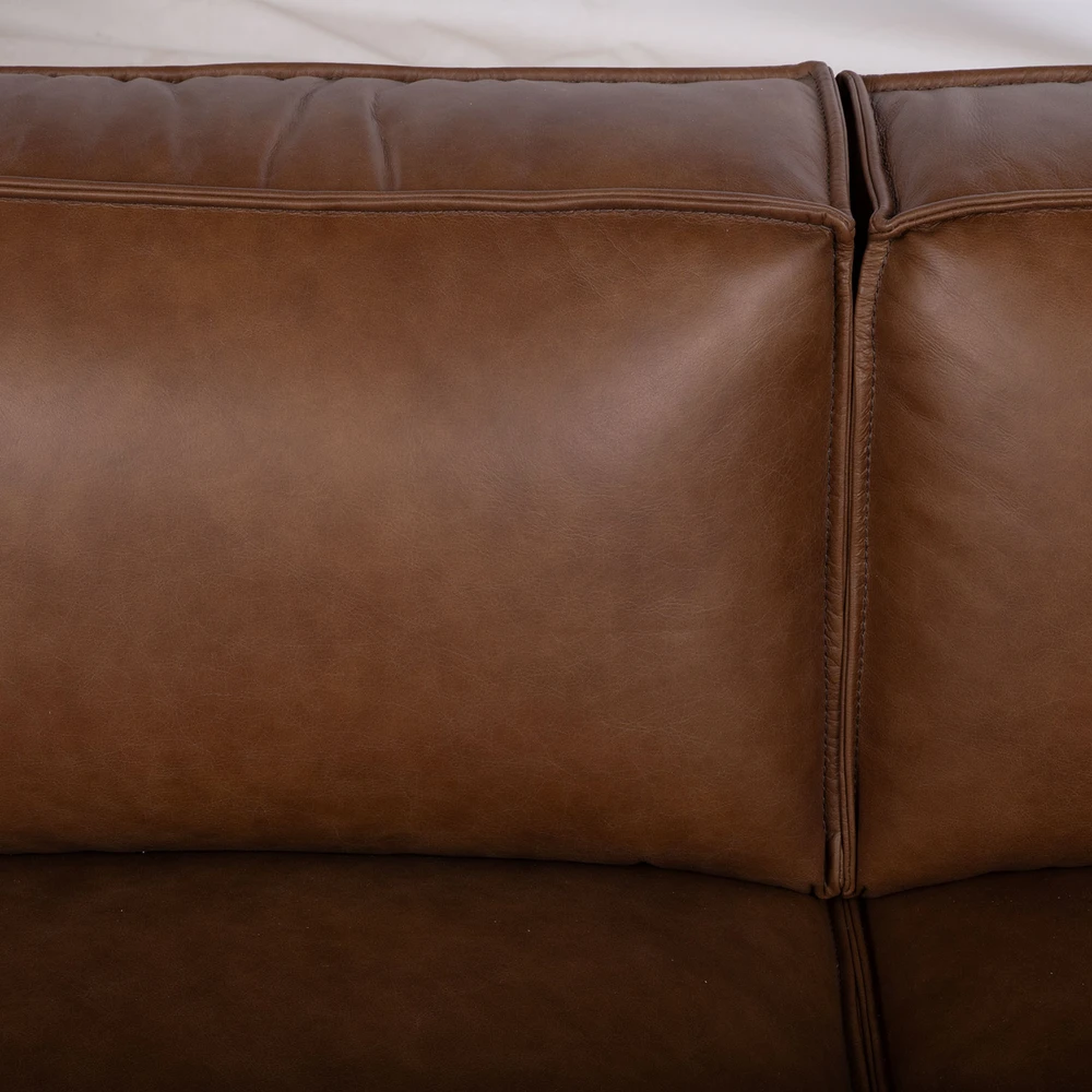Lova Kampinė sofa „BURTON RC“ iš rudos odos