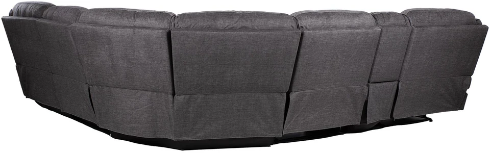 Sofa Kampinis U formos sofos komplektas „GISELLA“, rankiniu būdu reguliuojamas atlošas, tamsiai pilkos spalvos
