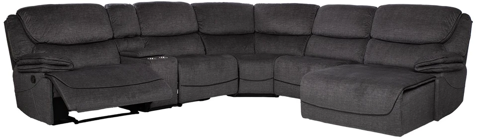 Sofa Kampinis U formos sofos komplektas „GISELLA“, rankiniu būdu reguliuojamas atlošas, tamsiai pilkos spalvos
