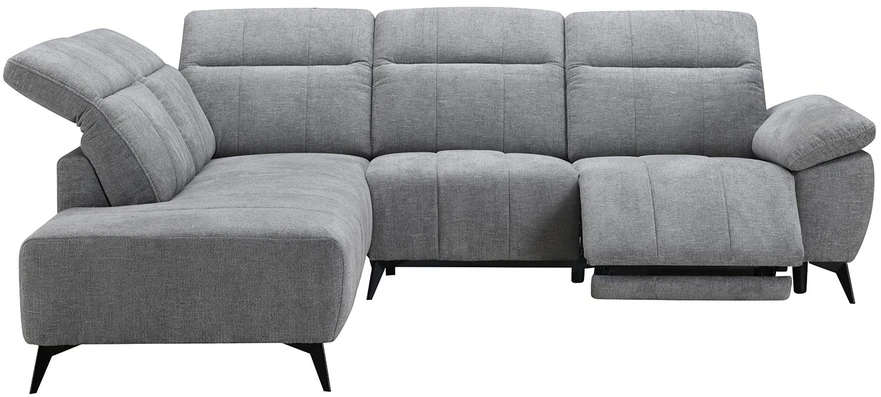 Kampinė sofa „HAMID LC“, su elektrine atlošimo funkcija, pilkos spalvos