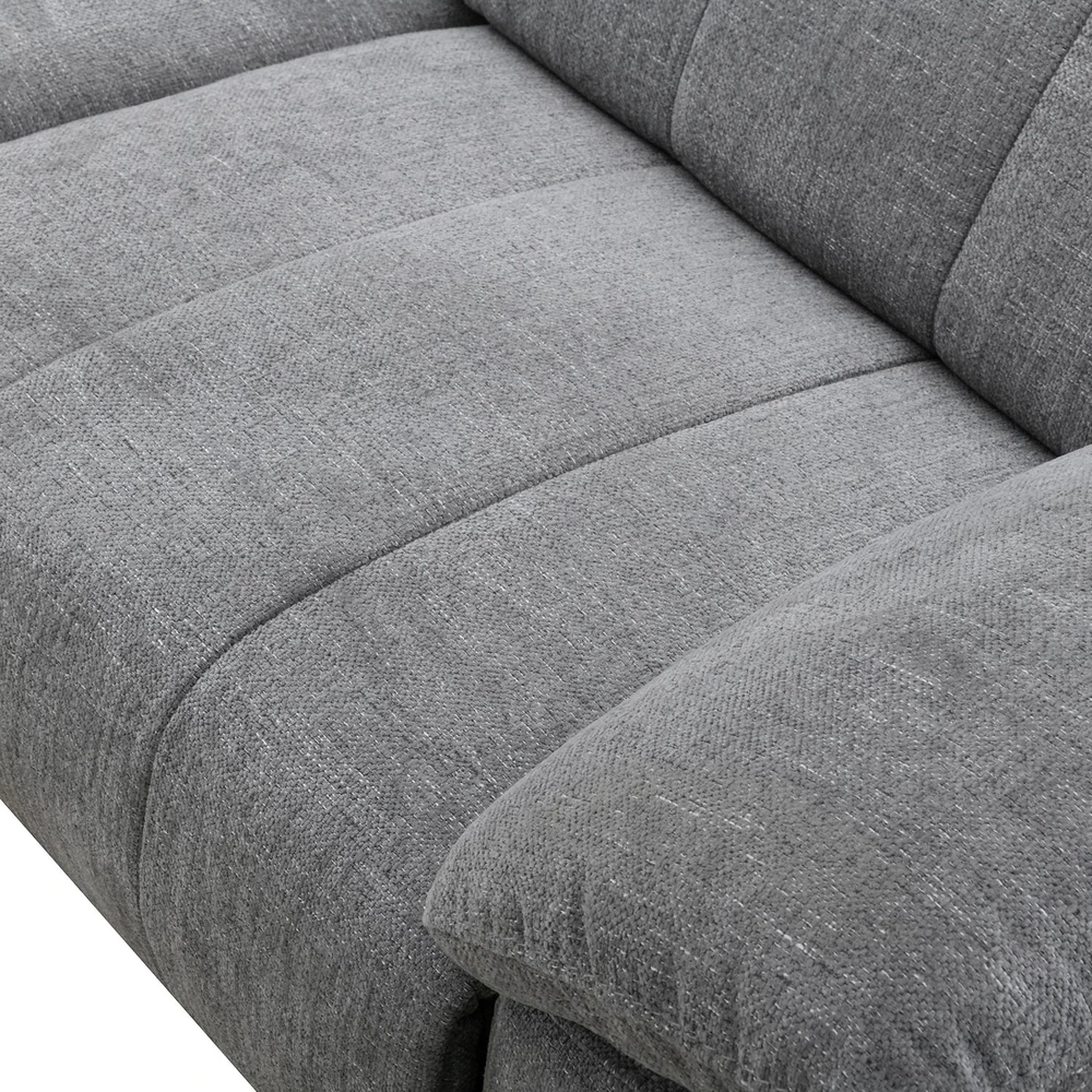 Kampinė sofa „HAMID LC“, su elektrine atlošimo funkcija, pilkos spalvos