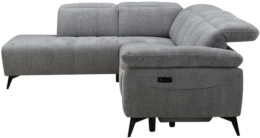Kampinė sofa „HAMID LC“, su elektrine atlošimo funkcija, pilkos spalvos