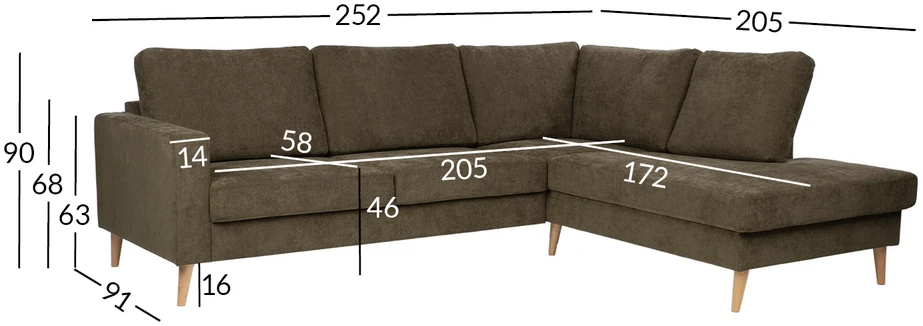 Kampinė sofa „HANSON RC“, žalia