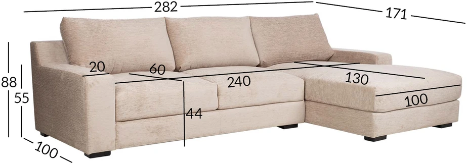Lova Kampinė sofa „HERDIS RC“, smėlio spalvos