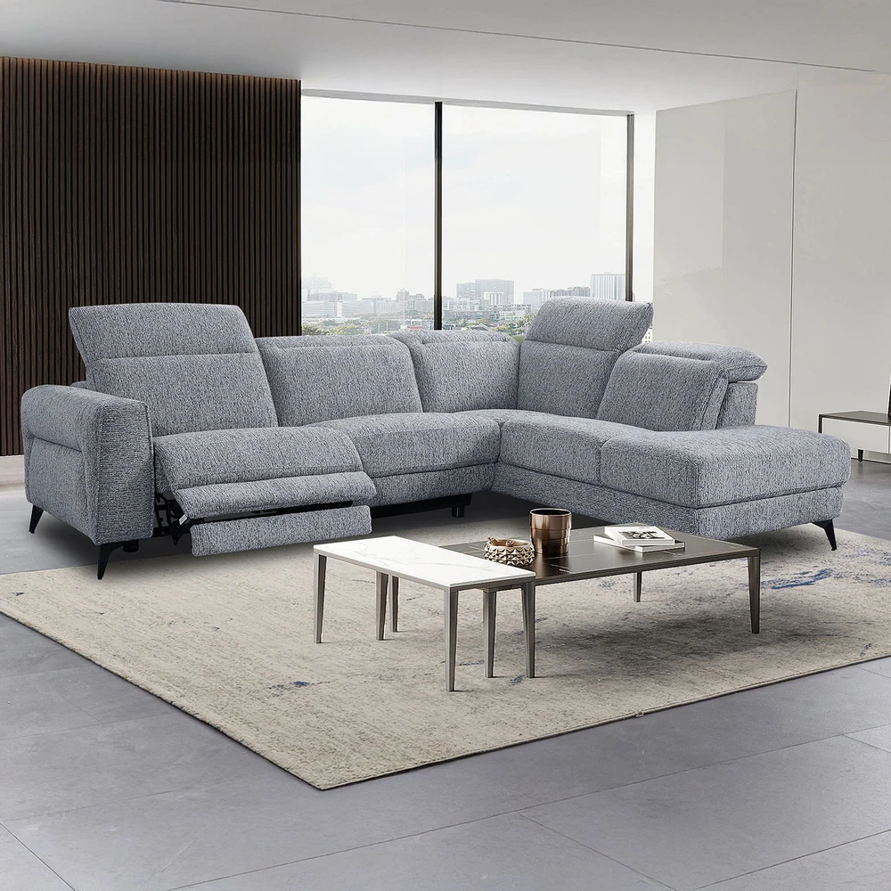 Lova Kampinė sofa „LUISA RC“, su elektrine atlošimo funkcija, pilka