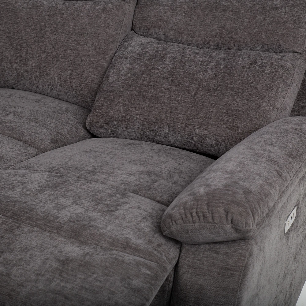 Lova Kampinė sofa „PROVENCE LC“, su elektrine arba rankine atlošimo funkcija, tamsiai pilka