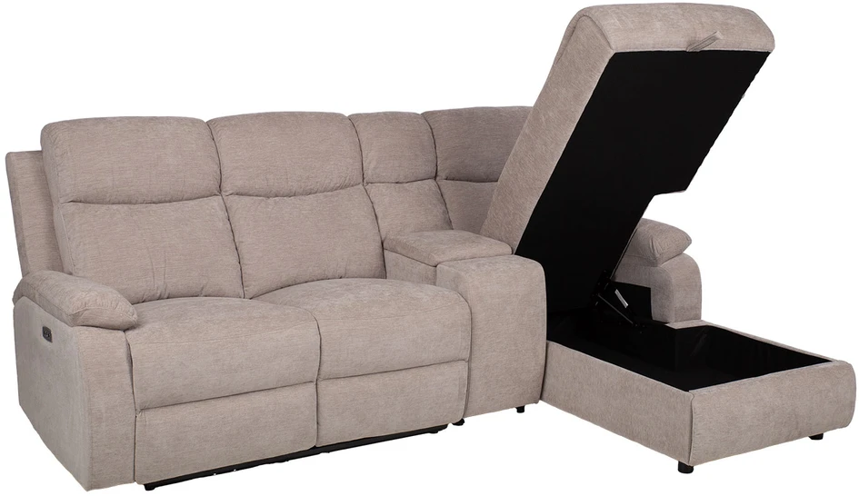Lova Kampinė sofa „PROVENCE RC“, su elektrine arba rankine atlošimo funkcija, šviesiai pilkos spalvos