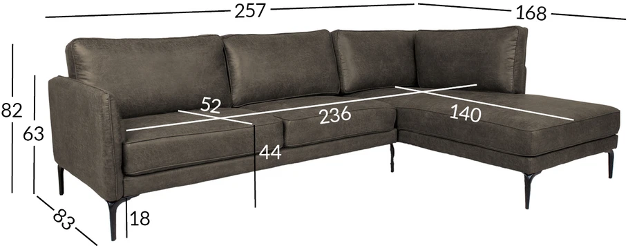 Home4You Kampinė sofa SOFIA DK, žalsvai ruda