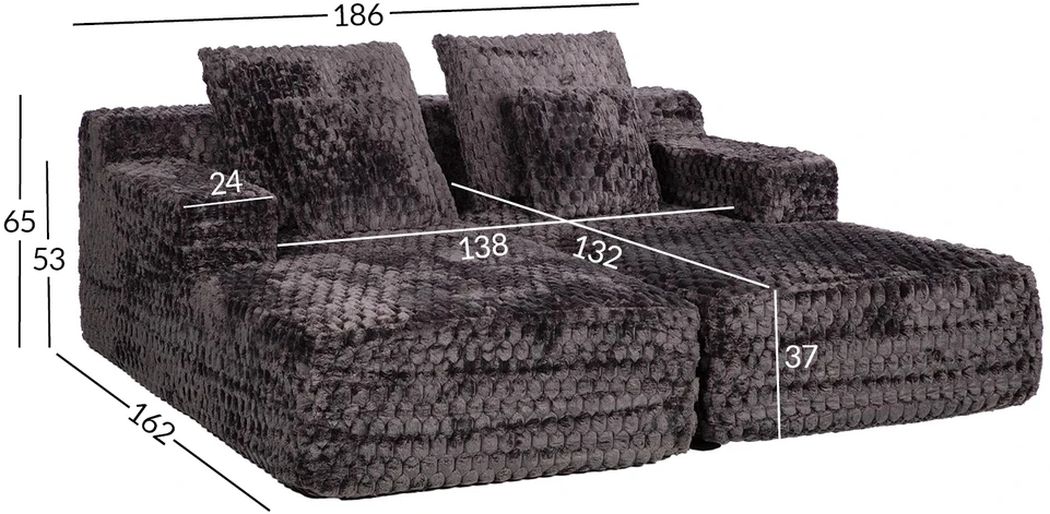 Dvivietė sofa-lova „FIZZY“, pilkos spalvos