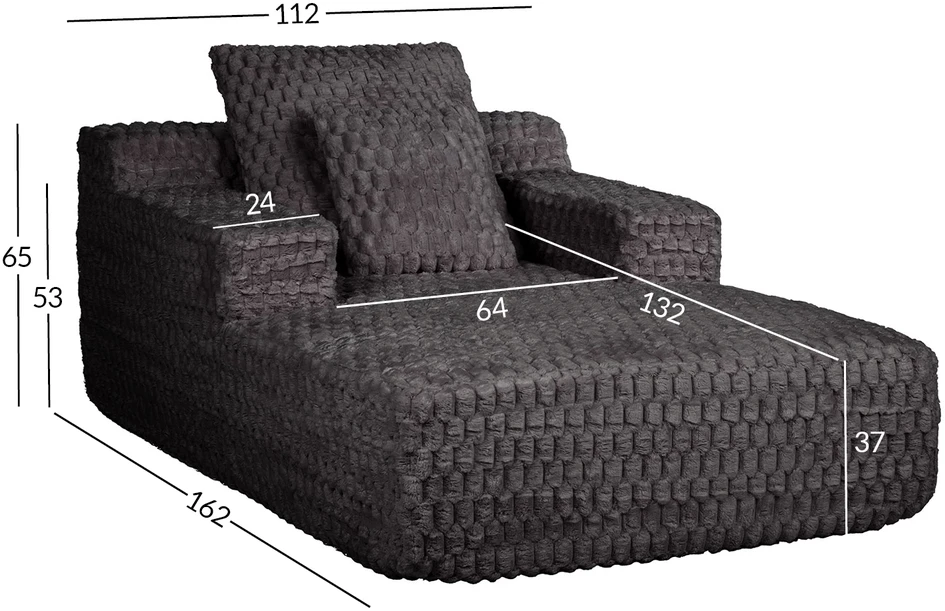 Lova Gulimoji sofa „FIZZY“, tamsiai pilkos spalvos