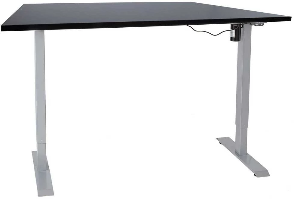 Desk ERGO with 1 motor 140x80cm, juodas/pilkas
