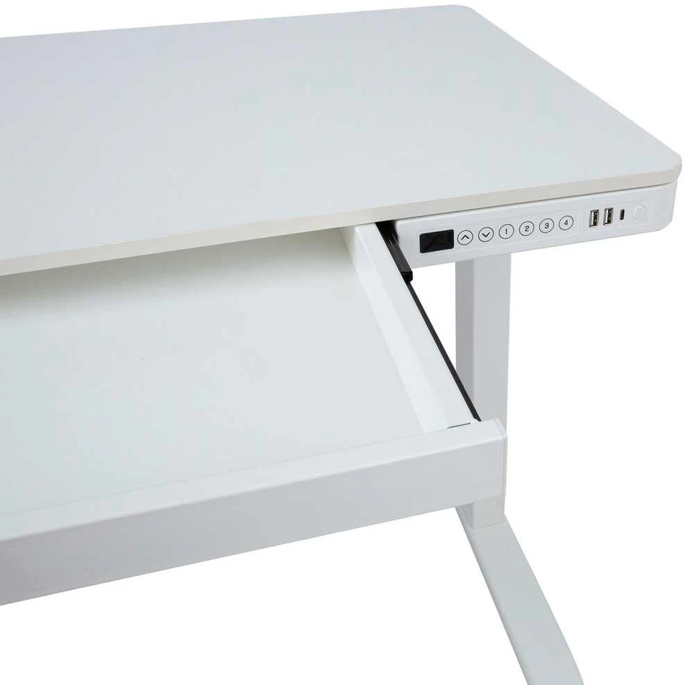 Home4You Rašomasis stalas ERGO su 1 varikliu 120x60x72-121cm, Spalva: balta