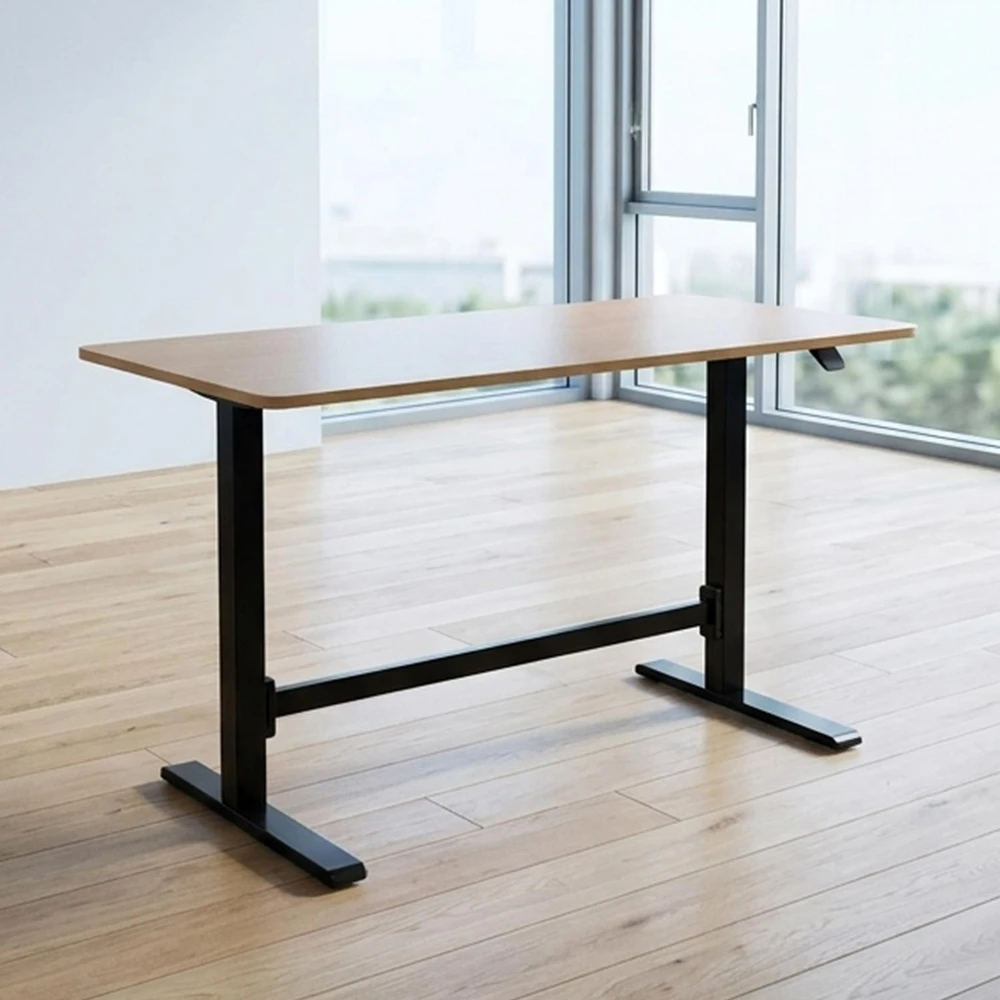 Rašomasis stalas „ERGO“ su reguliuojamu aukščiu 120x60xH70–115 cm, ąžuolas/juoda