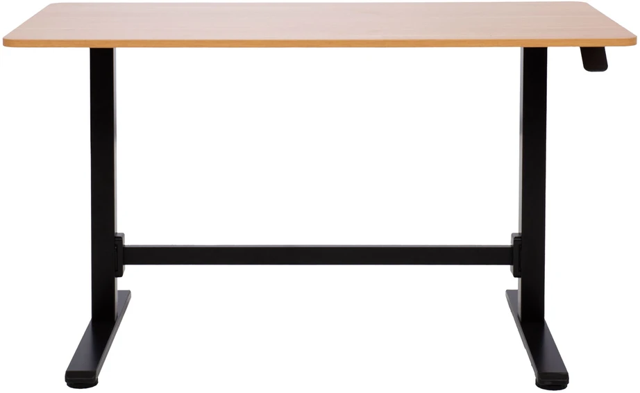 Rašomasis stalas „ERGO“ su reguliuojamu aukščiu 120x60xH70–115 cm, ąžuolas/juoda