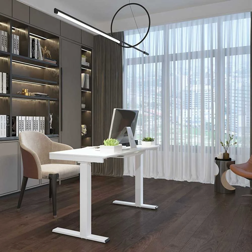 Home4You Rašomasis stalas ERGO su 1 varikliu 120x60x72-121cm, Spalva: balta