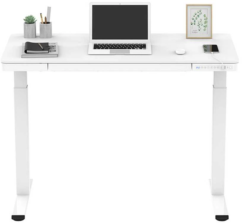 Home4You Rašomasis stalas ERGO su 1 varikliu 120x60x72-121cm, Spalva: balta