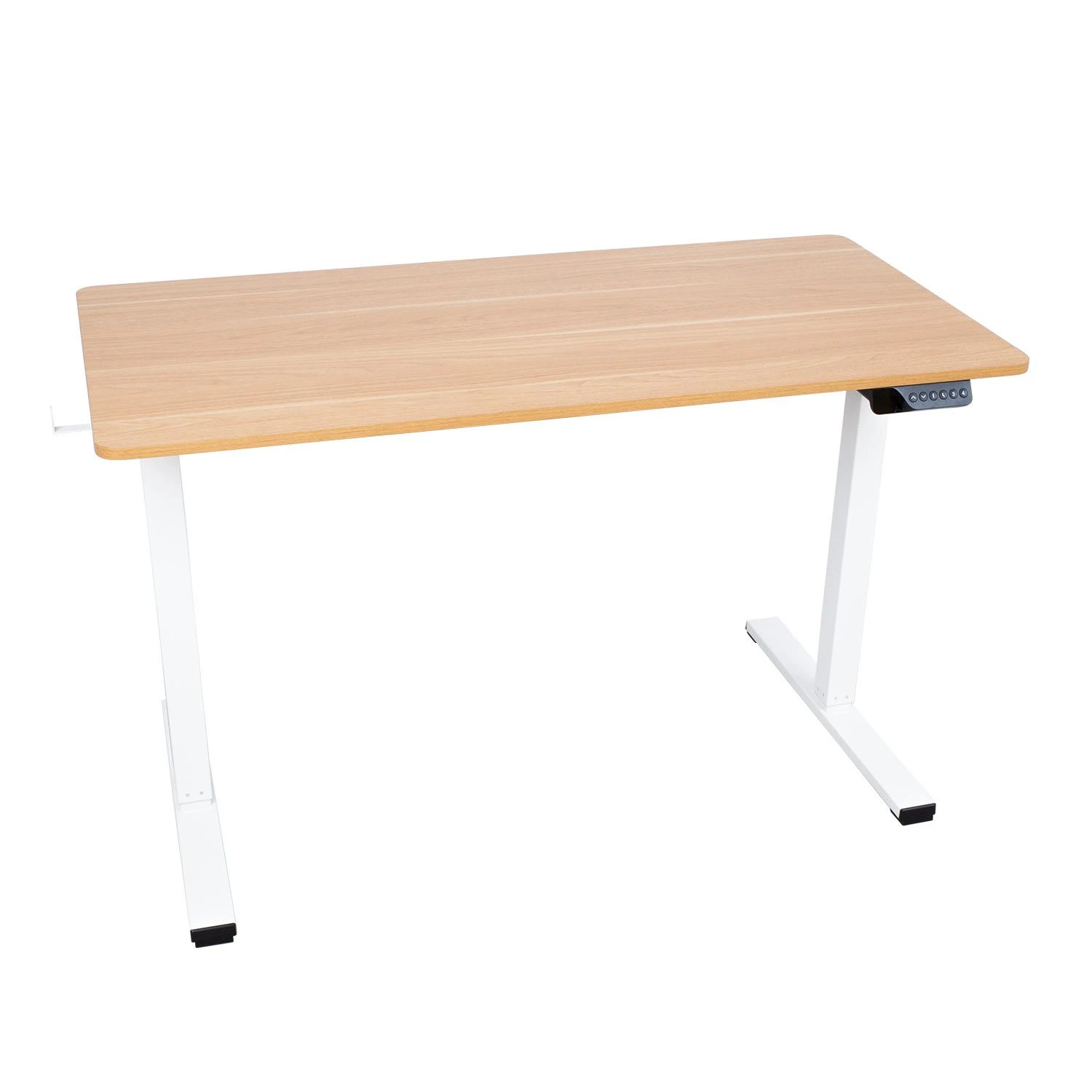Rašomasis stalas ERGO su 1 varikliu, 120x60xH73-121cm, Spalva: balta/ąžuolas