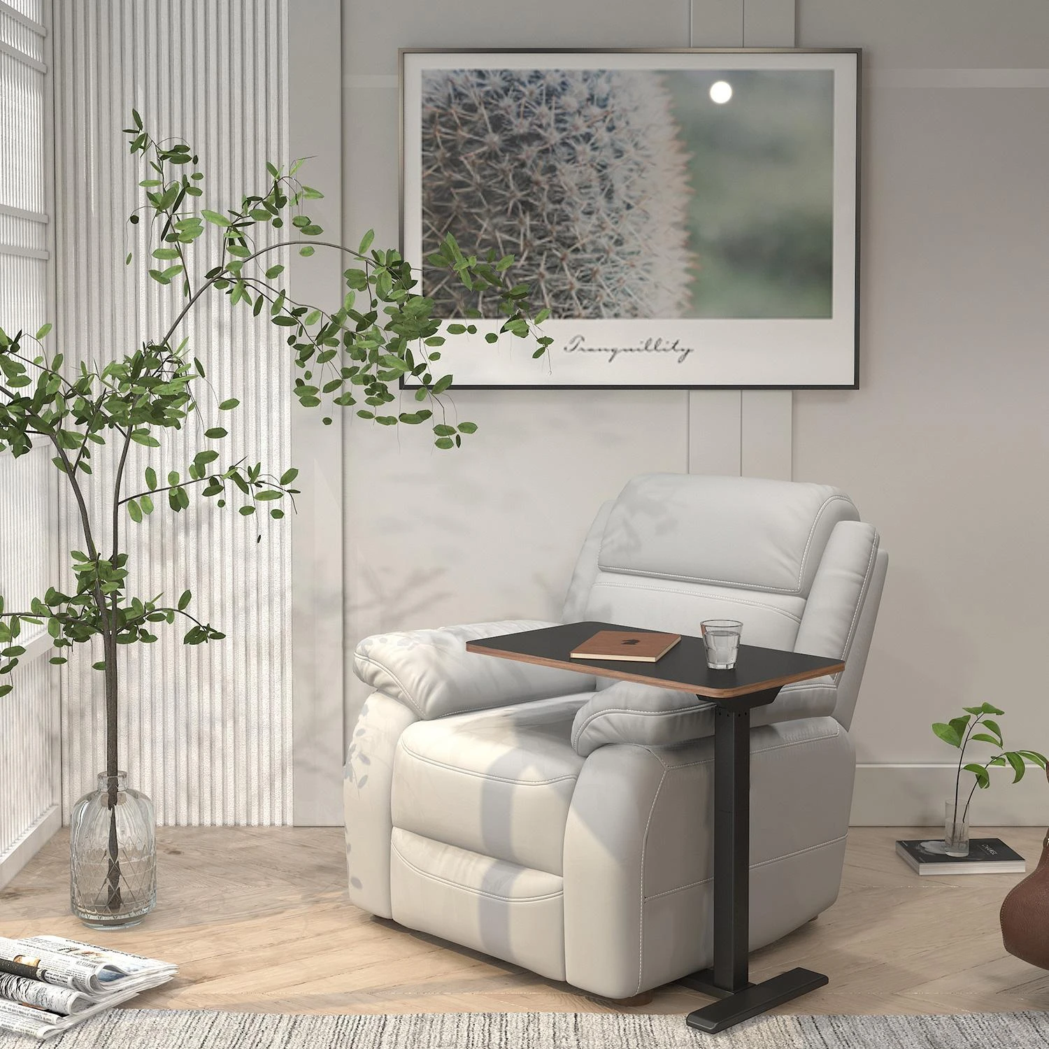 Home4You Rašomasis stalas ERGO su 1 varikliu, 70x40 cm, juodas