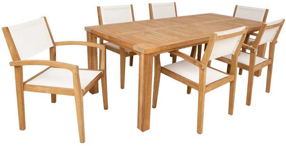 Dining set BALI table, 6 chairs, žema kaina Varle.lt