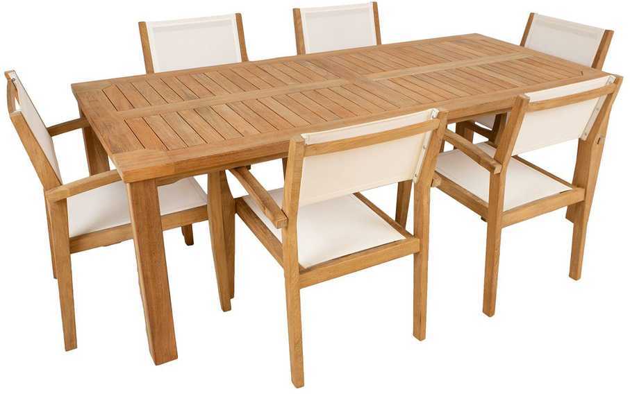 Dining set BALI table, 6 chairs, žema kaina Varle.lt
