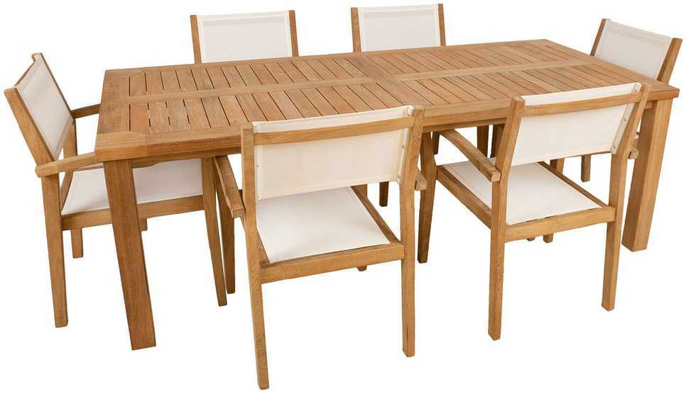 Dining set BALI table, 6 chairs, žema kaina Varle.lt