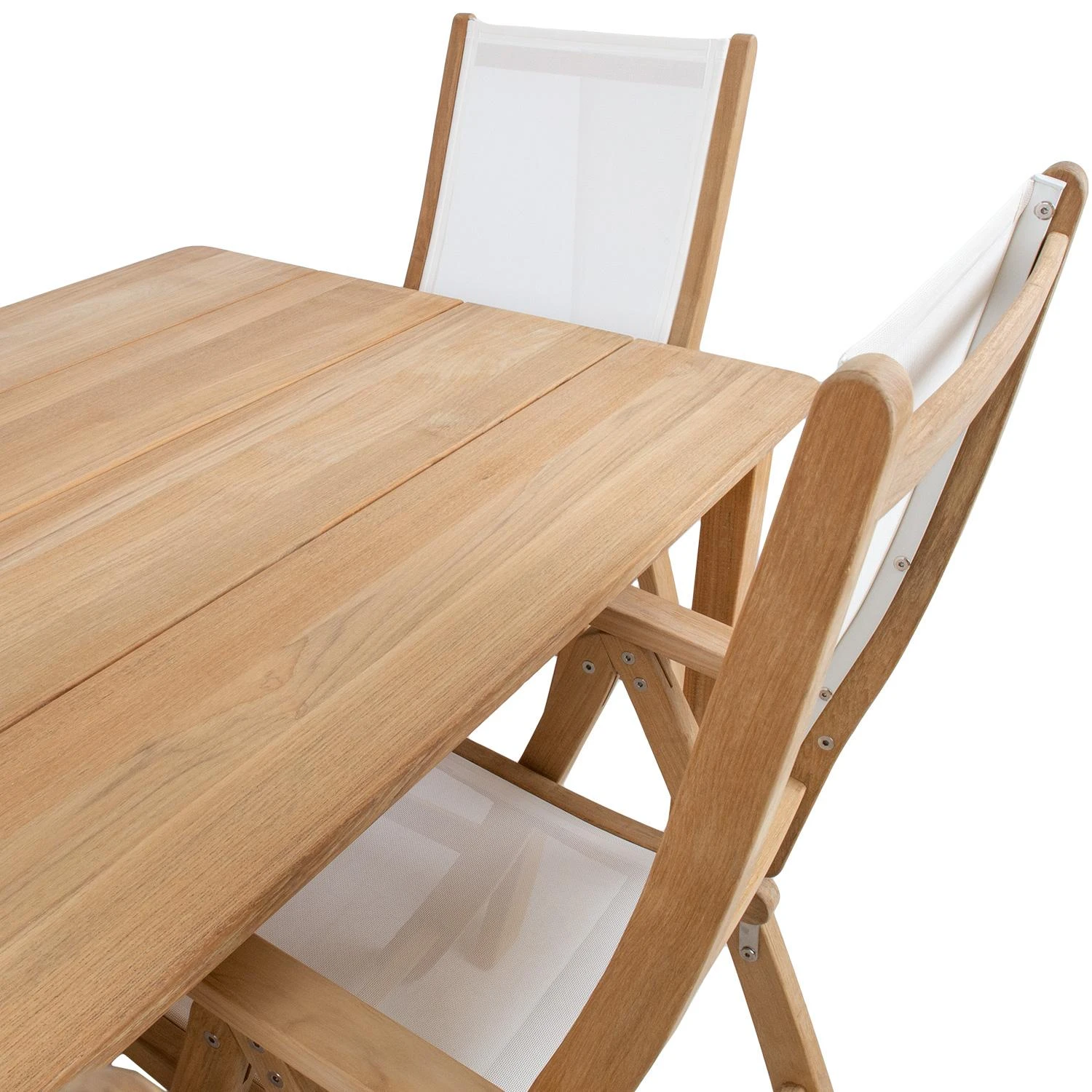 Lauko baldų komplektas Home4You Valgomojo komplektas MALDIVE stalas, 6 sulankstomos kėdės