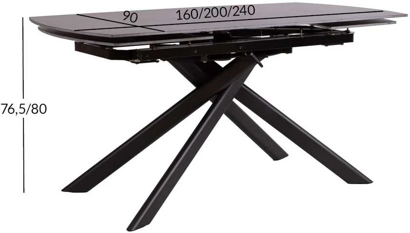 Home4You Valgomojo stalas CINTRA 160+40+40x90xH76,5/80cm