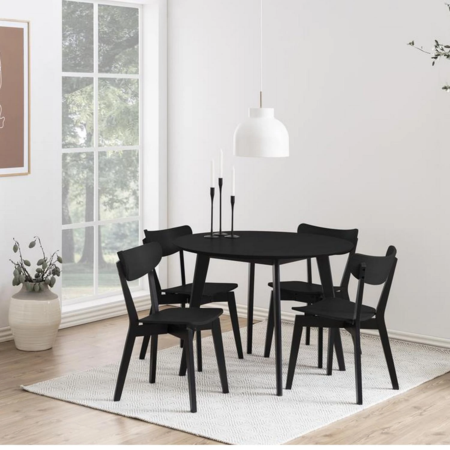 Home4You Stalas ROXBY D105xH76cm Apvalus Juodas