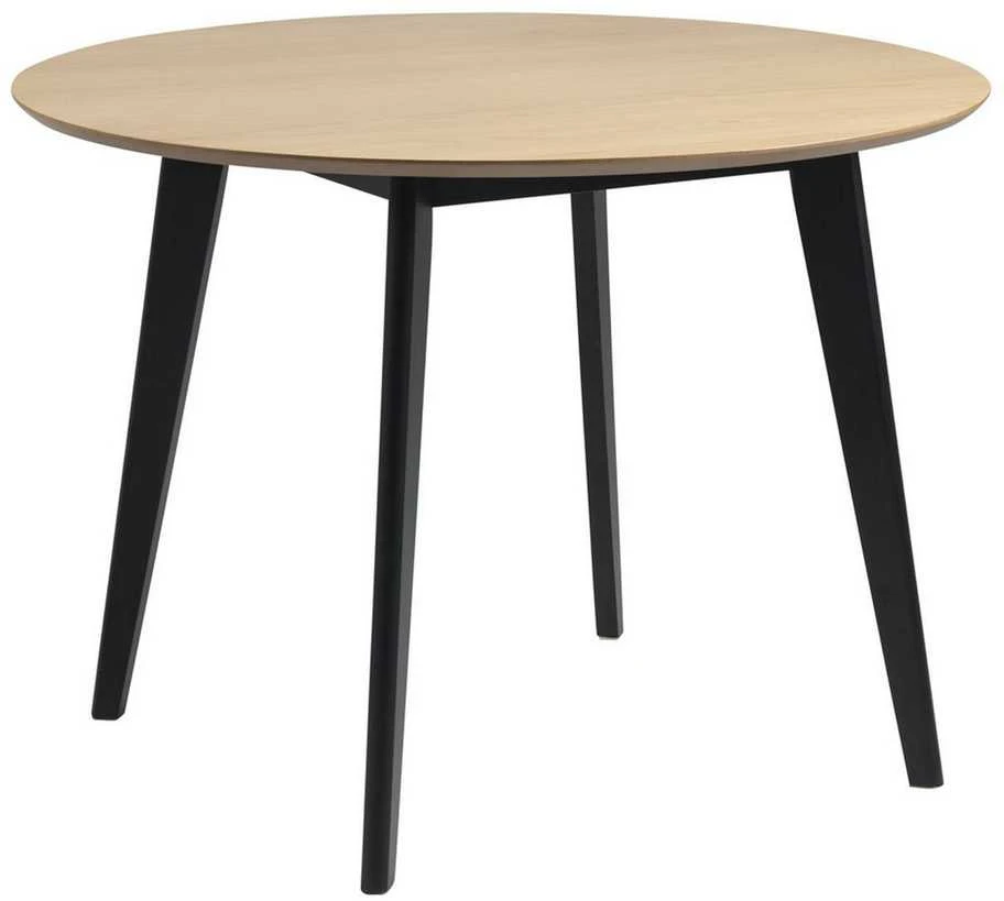 Home4You Dining table ROXBY D105xH76cm, oak/juodas