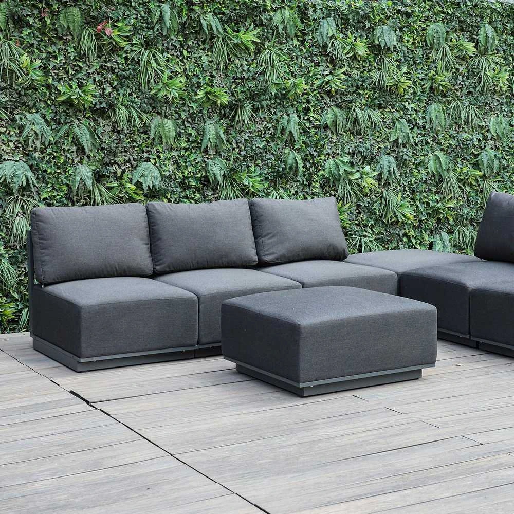 Home4You Dark Pufas FULLER 83x83xA42cm, tamsiai pilkas