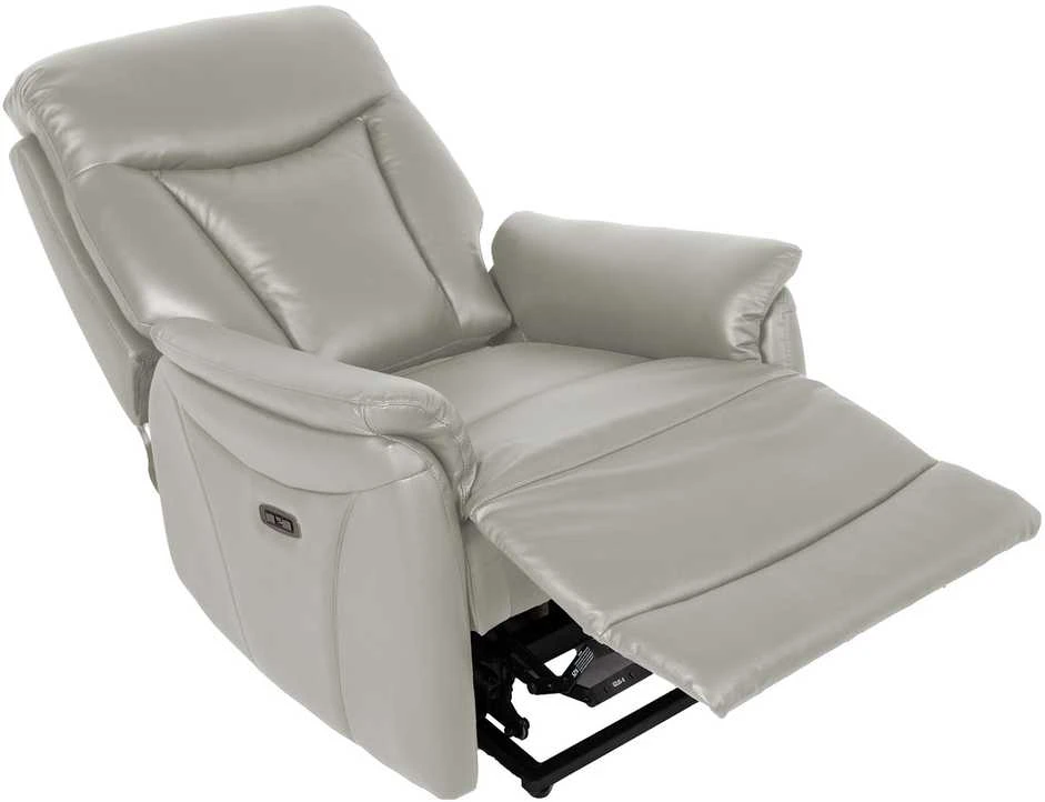 Home4You Fotelis-reglaineris BALDWIN Elektrinis Smėlio spalvos oda
