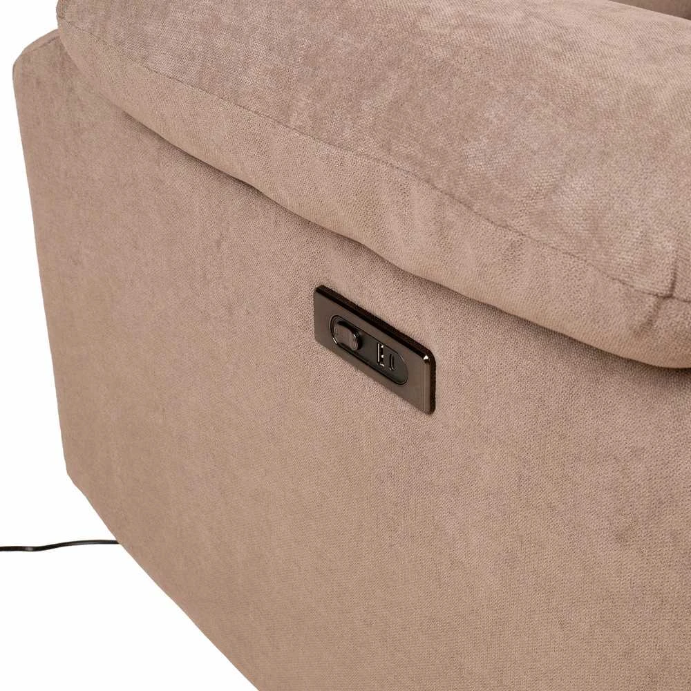 Home4You Atlošas fotelis LOWRI su elektriniu mechanizmu, taupe