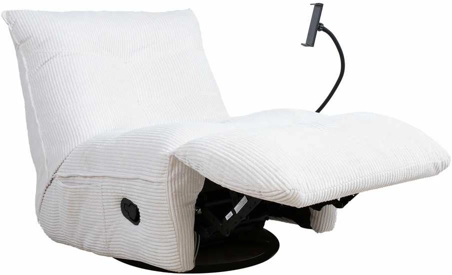 Fotelis Home4You CREAM Atlošiama poilsio kėdė WIN-WIN su rankiniu mechanizmu, kreminės spalvos