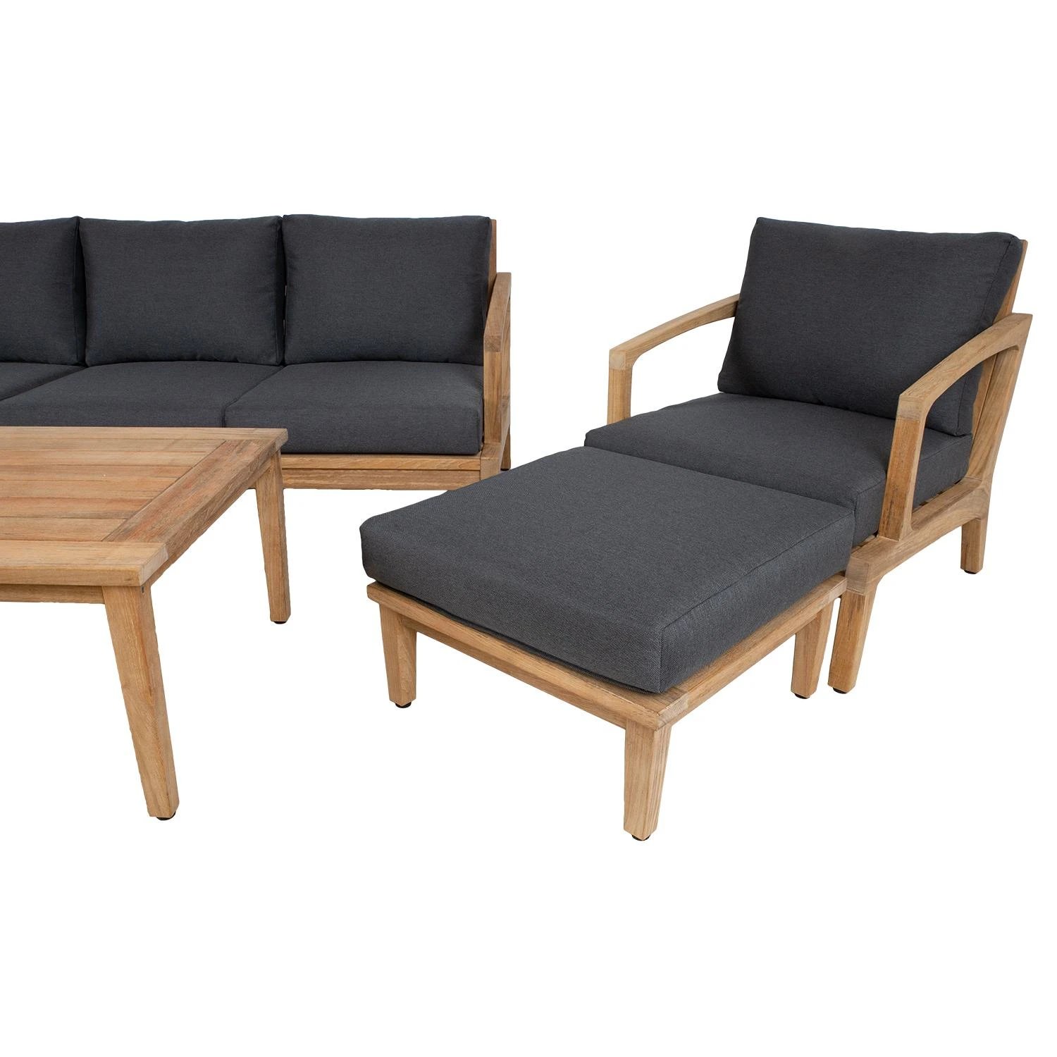 Lauko baldų komplektas Home4You Sodo baldų komplektas MALDIVE stalas, sofa, 2 kėdės, pufas