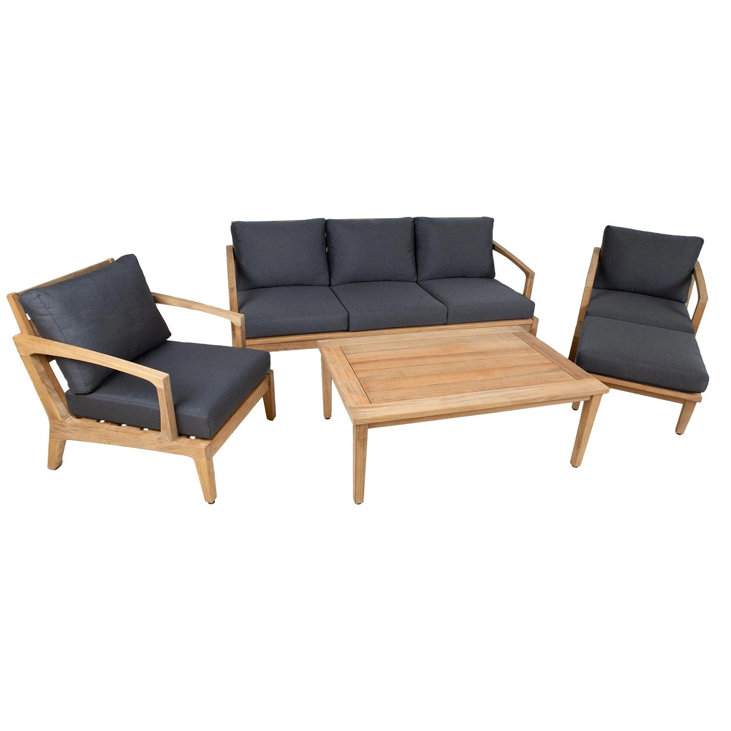 Lauko baldų komplektas Home4You Sodo baldų komplektas MALDIVE stalas, sofa, 2 kėdės, pufas
