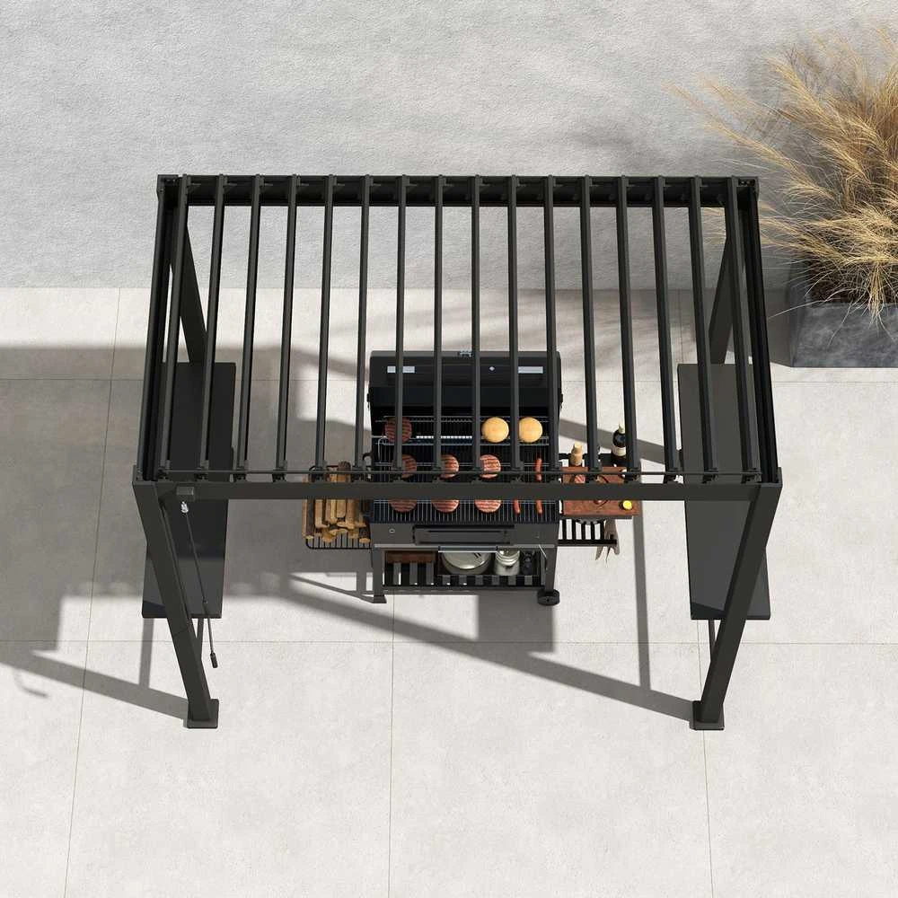 Home4You Gazebo MIRADOR BBQ-88 2,55x1,5m, dark pilkas